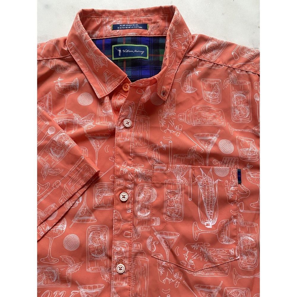 William Murray Martini Men's M Orange Golf Shirt‎ Martini Short Sleeve